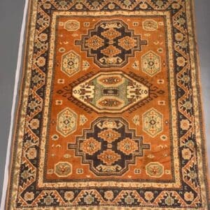 A rug with an oriental design on it