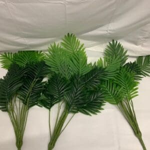 Artificial palm fronds, green, bunch.