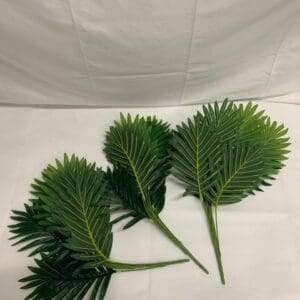 Artificial palm leaves arrangement.