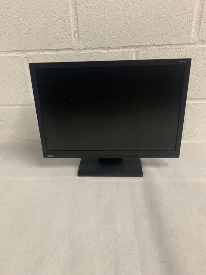 Black BenQ computer monitor display.